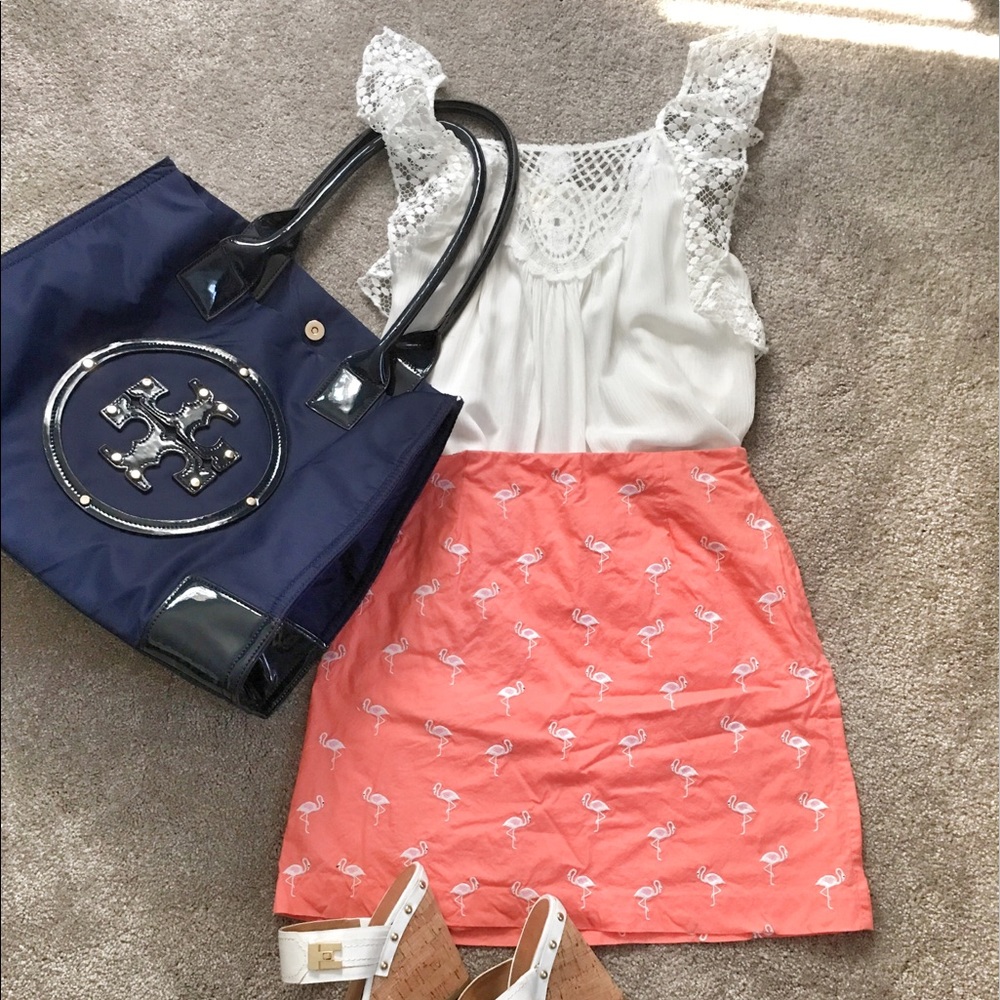 SUPER CUTE TALBOTS FLAMINGO SKIRT SIZE 4 - Picture 6 of 8